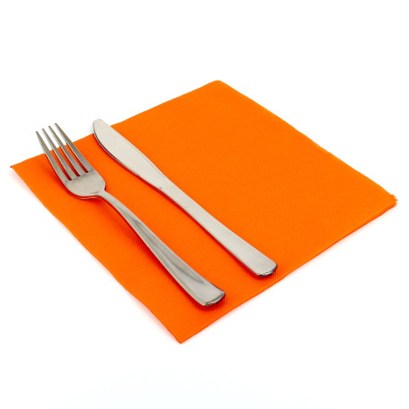 Serviette Papier Molletonnée 40x40 Orange (50 Unités)