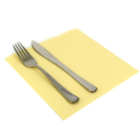 Serviette Papier Molletonnée 40x40 Crème (50 Unités)