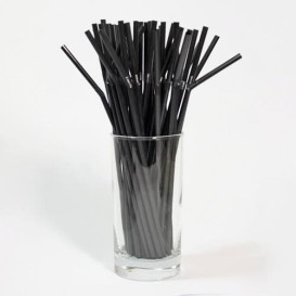 Pailles Flexibles Noires Ø5mm 21cm (100 Pièces)