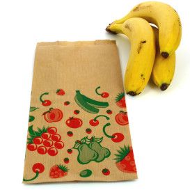 Papieren voedsel zak Fruit Design 14+7x28cm (1000 stuks)